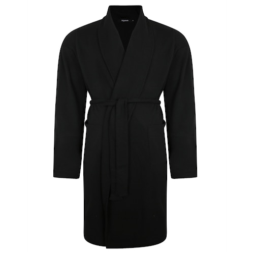 Bigdude Knitted Waffle Dressing Gown Black