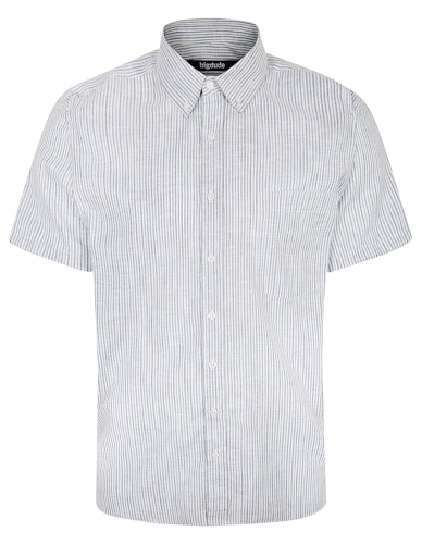 Bigdude Short Sleeve Striped Summer Shirt White