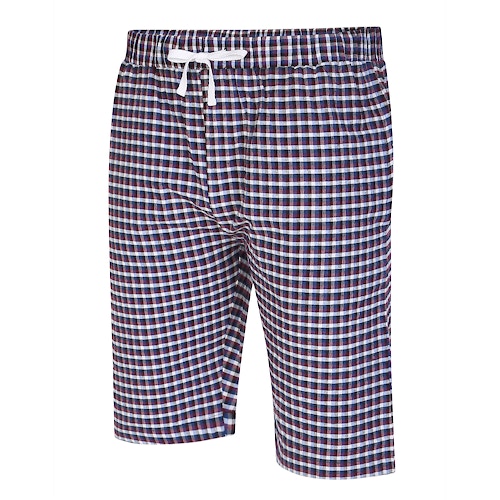 Bigdude Pyjama-Shorts mit modernem Karomuster in Rot/Blau