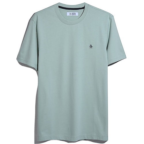 Original Penguin S/S T-Shirt mit gesticktem Logo in Silt Green