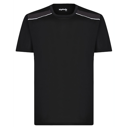 Bigdude Contrast Panel Performance T-Shirt Black Tall