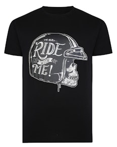 Bigdude Skull Ride With Me T-Shirt Schwarz