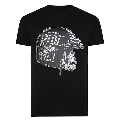 Bigdude Skull Ride With Me T-Shirt Schwarz