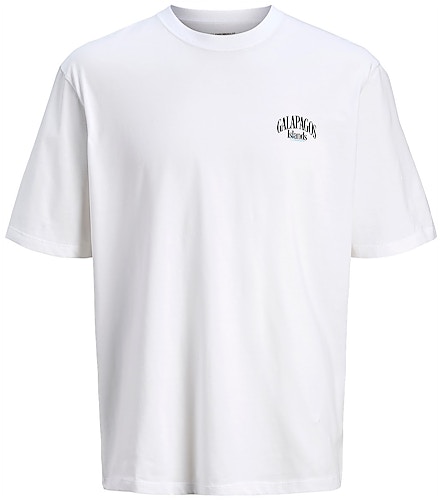 Jack & Jones Jeans Crew Neck Printed T-Shirt Bright White