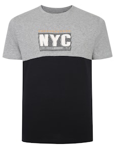 Bigdude NYC Print Cut & Sew T-Shirt Grau