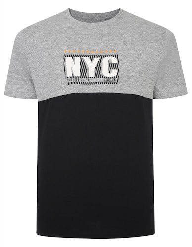 Bigdude NYC Print Cut & Sew T-Shirt Grey