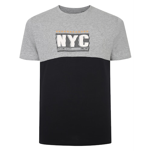 Bigdude NYC Print Cut & Sew T-Shirt Grey