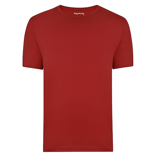Bigdude Plain Crew Neck T-Shirt Poppy Red