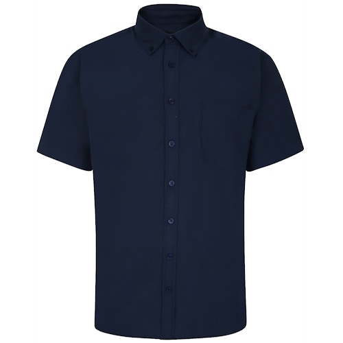 Bigdude Button-Down-Oxford-Kurzarmhemd, Marineblau, groß