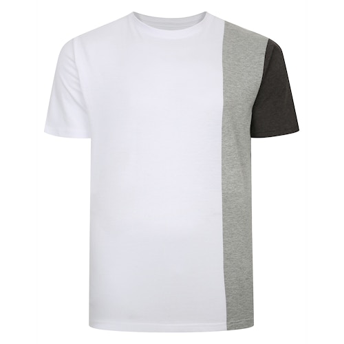 Bigdude Vertical Colour Block T-Shirt Weiß