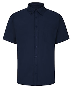 Bigdude Button-Down-Oxford-Kurzarmhemd Marineblau