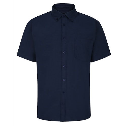 Bigdude Button Down Oxford Short Sleeve Shirt Navy