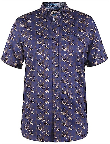 D555 Kingston All Over Floral Print Shirt Navy