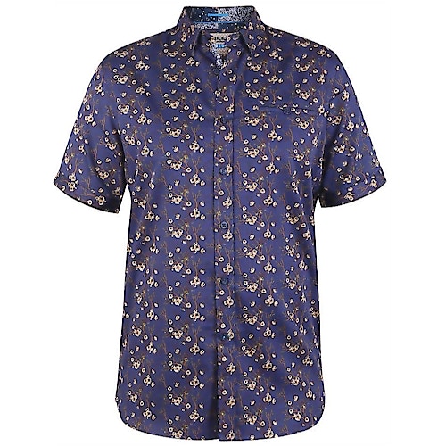 D555 Kingston All Over Floral Print Shirt Navy