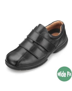 DB Shoes Ashton Wide Fit Black Leather Shoe