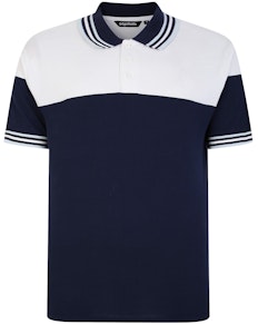 Bigdude Cut & Sew Pique Polo Shirt Navy
