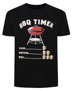 Bigdude BBQ Timer Print T-Shirt Black Tall