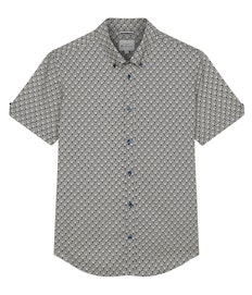 Ben Sherman – Hemd mit Block-Geo-Print, Tintenblau