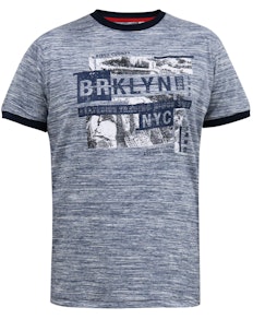 D555 Standford Brooklyn Bedrucktes T-Shirt Blau Reno