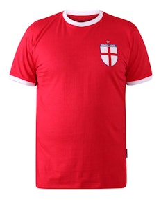 D555 Barrow England Football Print T-Shirt Red