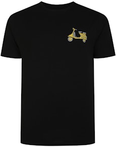 T-Shirt mit Bigdude Scooter-Aufdruck, schwarz, groß