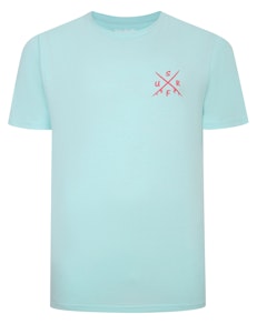 Bigdude T-Shirt mit Surf-Print, Türkis, groß