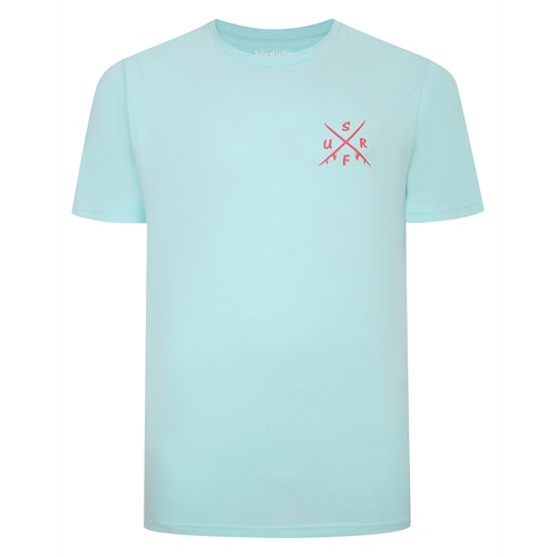 Bigdude Surf Print T-shirt Turquoise Tall