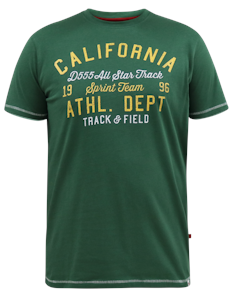 D555 Parnwell California Athletics Print T-Shirt Green