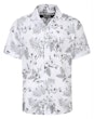 Botanic Print Short Sleeve Shirt Black/White Tall