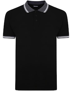 Bigdude Contrast Tipped Polo Shirt Black Tall