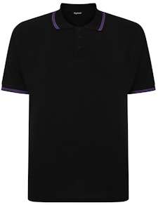 Bigdude Tipped Polo Shirt Black/Purple