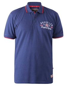 D555 Brooklyn State Chest Embroidery Polo Shirt Denim 