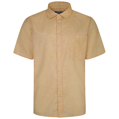 Bigdude Short Sleeve Milton Linen Summer Shirt Peach