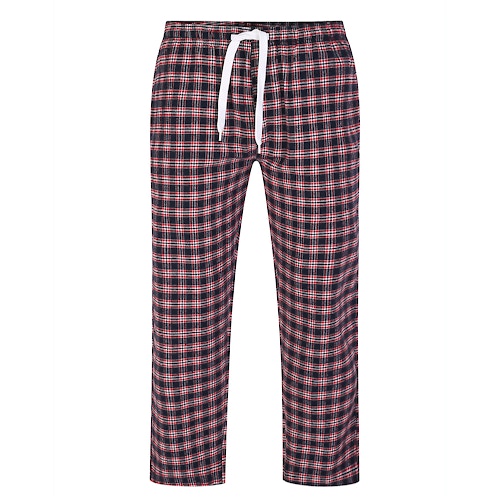 Bigdude Karierte Pyjamahose aus Flanell, Marineblau/Rot