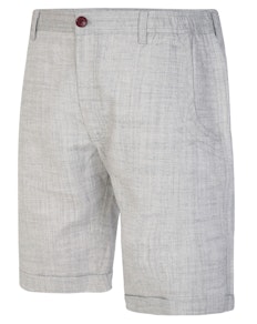 Bigdude Linen Look Elasticated Waist Chino Shorts Grey