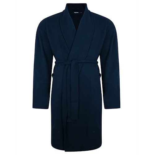Bigdude Knitted Waffle Dressing Gown Navy