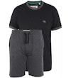 Thorney TShirt/Shorts Check Loungewear Set Black/Charcoal Marl