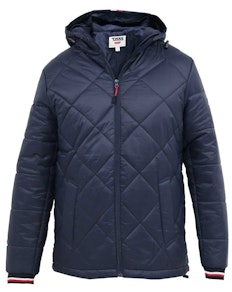 D555 Angus Diamond Quilted Puffer Jacket Navy