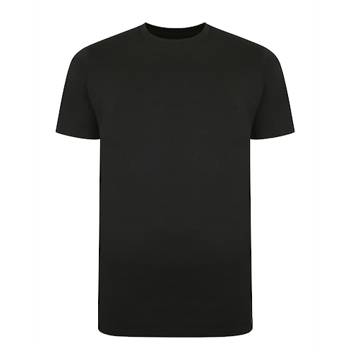 Bigdude T-Shirt mit Kontraststreifen Schwarz Tall Fit