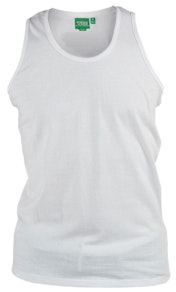 D555 Pure Cotton Muscle Vest White