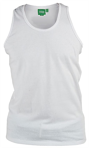D555 Pure Cotton Muscle Vest White