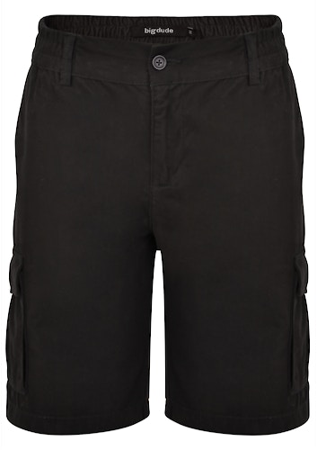 Bigdude Elasticated Waist Cargo Shorts Black