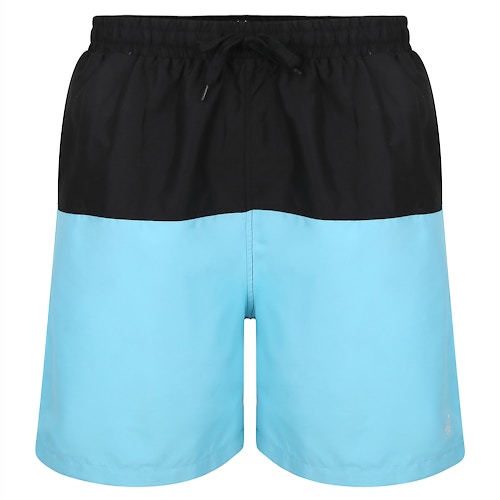 Bigdude Cut & Sew Swim Shorts Black/Light Blue