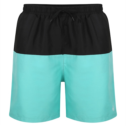 Bigdude Cut & Sew Swim Shorts Black/Turquoise