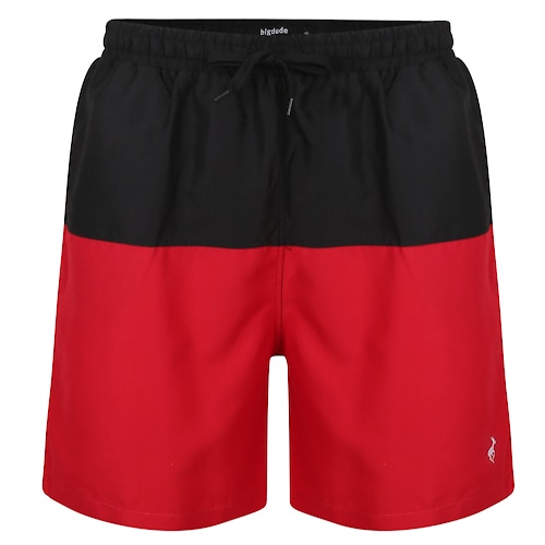 Bigdude Cut & Sew Swim Shorts Black/Red