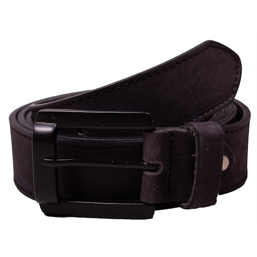 Liam Plain Black Leather Belt