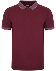 Bigdude Jacquard Collar Polo Shirt Burgundy