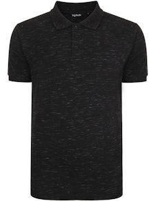 Bigdude Inkjet Marl Polo Shirt Black Tall