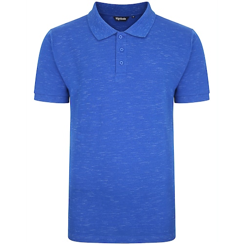 Bigdude Inkjet Marl Polo Shirt Royal Blue Tall