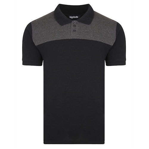 Bigdude Colour Block Polo Shirt Black